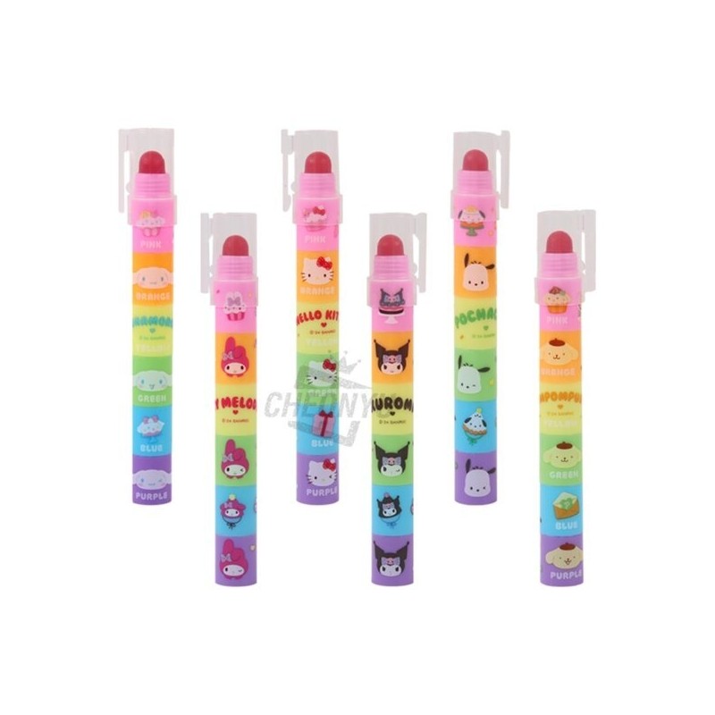 Sanrio Rainbow Block Highlighters 24-Piece Box Character Solid Deco Pens