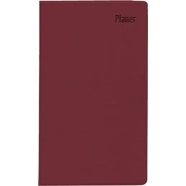 Zettler - Pocket Planner 2025 Bordeaux, 9.5 x 16 cm, Pocket Calendar with 112 Pages in Plastic Sleeve, 1 Week on 2 Pages, Separate Address Book, 8 Week to View Week, Moon Phases and German Calendar