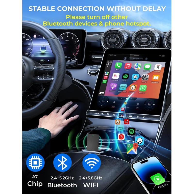 Kitgody Wireless CarPlay Adapter & Android Car Wireless Adapter