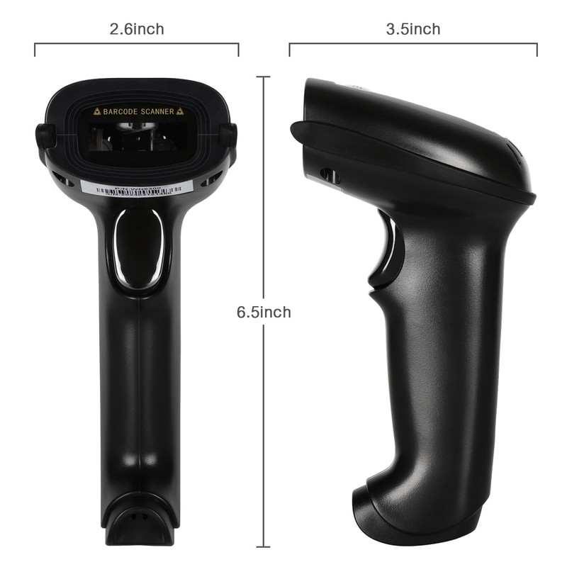 WoneNice 2.4G Wireless Barcode Scanner – 1D Handheld Cordless Barcode