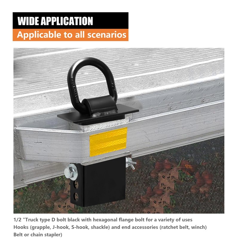 SALUINOKI 4Pack Trailer Stake Pocket D Rings Tie Downs Heavy