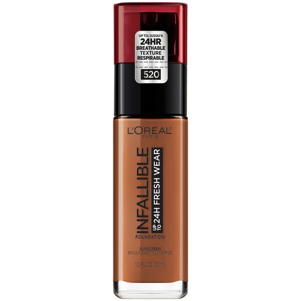 L'Oreal Paris Makeup Infallible Up to 24 Hour Fresh Wear Foundation, Sienna, 1 fl; Ounce