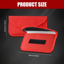 Lyxheth 2PCS Faraday Bags for Car Key and Cell Phone, Signal Blocking Bag, Faraday Key Fob Protector, Universal Cell Phone Privacy Card Protection Car Accessories for Anti-Thefting (Red)