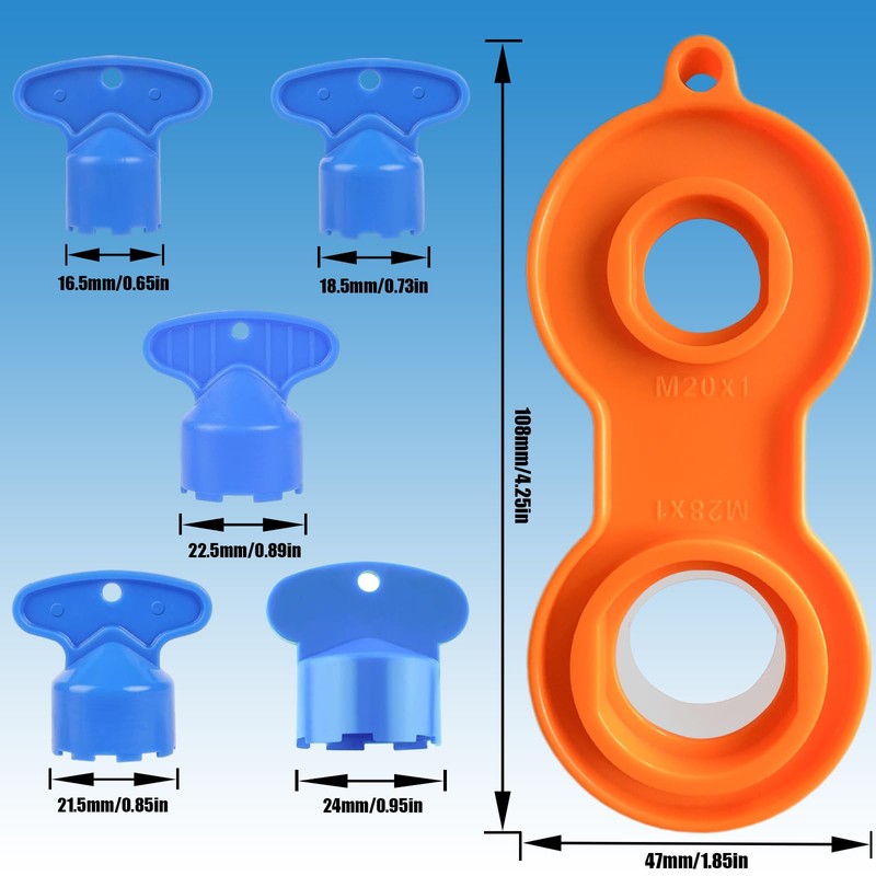 BOETOADG Faucet Aerator Key Removal Wrench Tool with 5 Sizes
