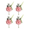 VOANZO 4PCS Wedding Boutonniere Artificial PE Rose Flowers Corsages for