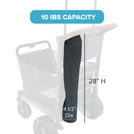 Wadabuggy Umbrella Sleeve - Umbrella Holder Compatible with Wadabuggy Beach, Shop & Pet Carts - Compact Storage with Draw String Top & Clip Attachment