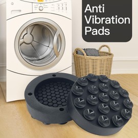 Anti-Vibration Washing Machine Pads with Silicone Suction Cups, Noise Reduction Feet for Washers, Dryers Set of 4, Universal Fit, Protects Floors and Reduces Shaking