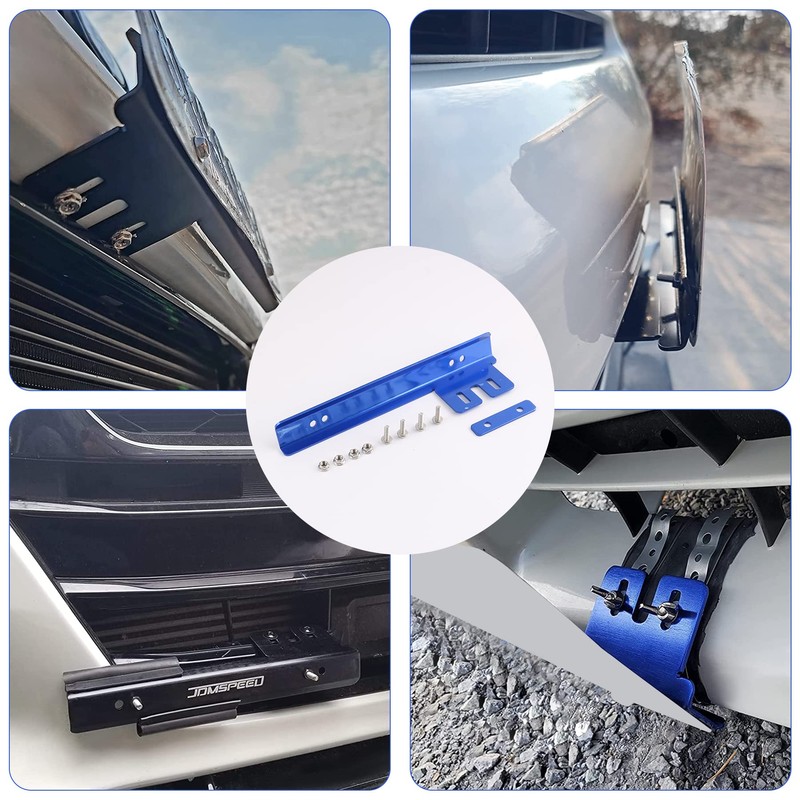 JDMSPEED Universal Blue Front Bumper License Plate Mount Bracket Relocator