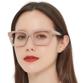 MARE AZZURO Square Reading Glasses Women Trendy Large Readers 1.0 1.5 2.0 2.5 3.0 3.5 (Coffee, 1.50)
