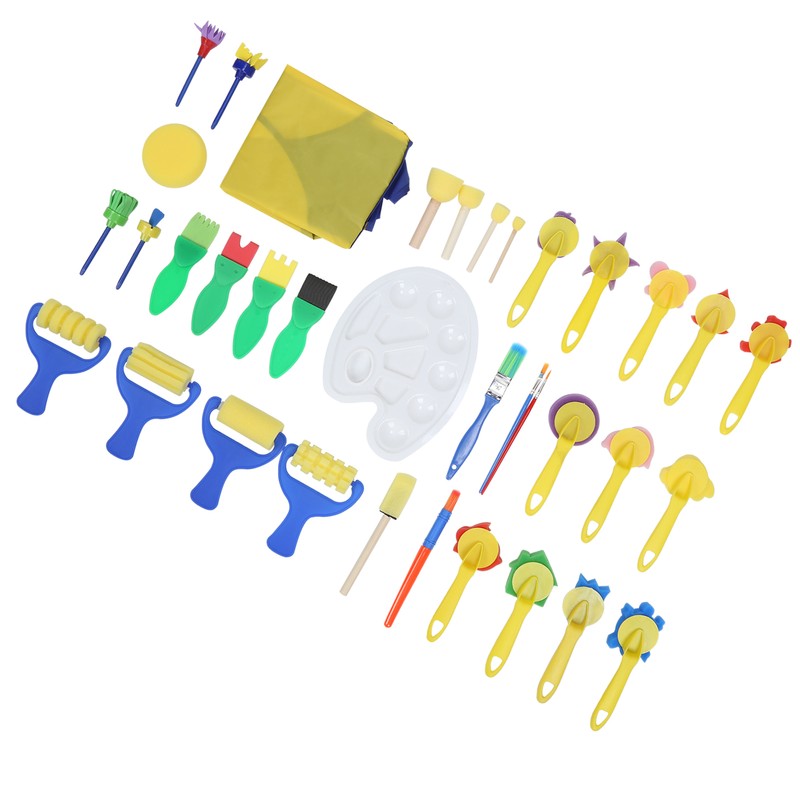 36Pcs Graffiti Tool Roller Sponge Brush Kit Stamps Antifouling Clothes