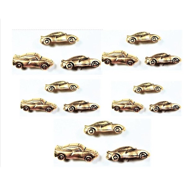 Race Car Push Pin 15pc Set, Antique Gold