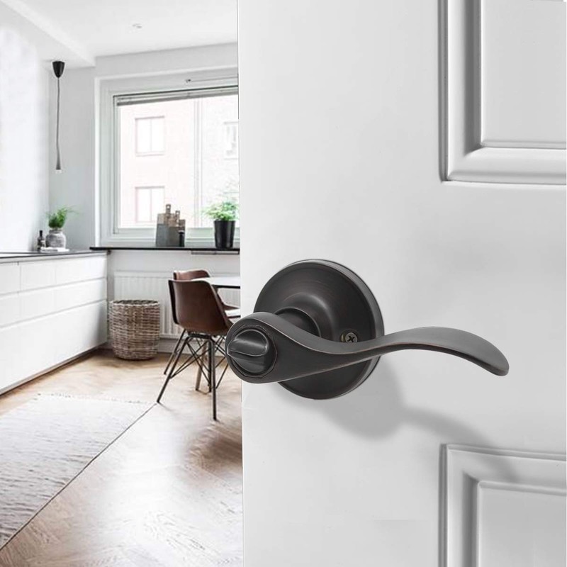 Gobrico 6 Pack Oil Rubbed Bronze Privacy Door Levers for