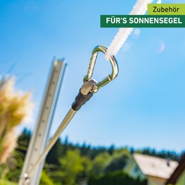 Windhager Expander Rope with Carabiner for Sun Sail, Luggage Tensioner, Tensioning Rubber, Sail Tensioner, Tension Spring for Tarpaulins, Pack of 2, 70 cm, 1089