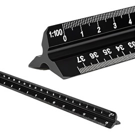 Architectural Scale Ruler – 12-Inch Aluminum Triangular Drafting Ruler for Architects, Engineers, and Students – Laser-Etched Markings for Precision Measuring – Ideal for Architectural & Technical Dr
