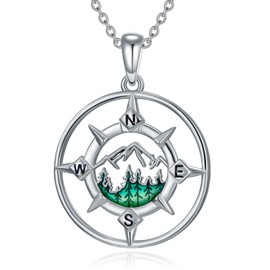 KNTTZZI Compass Necklace for Women S925 Sterling Silver Graduation Friendship Talisman Travel Necklace Best Gifts for Traveler Graduation Gift Jewelry for Her