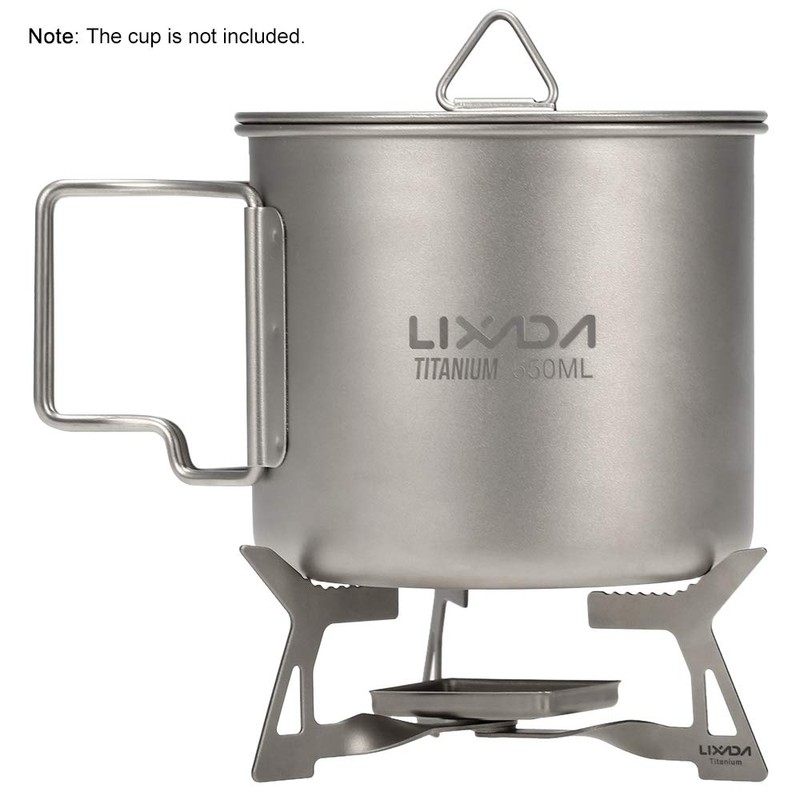 Lixada Ultralight Folding Camping Titanium Hardened Alcohol Stove 0.5 oz
