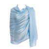 Cyzlland - Bufandas para mujer, 100% seda, largas, ligeras, Azul