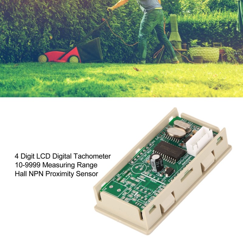 DC8‑24V 4 Digit LCD Display Tachometer Digital Motor RPM Gauge