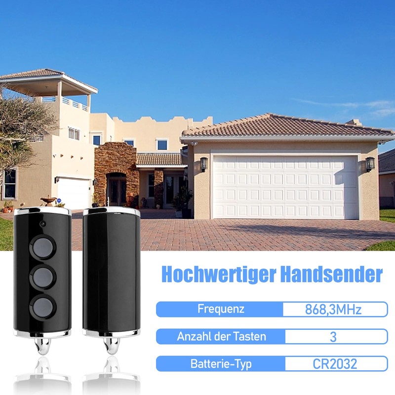 pepape 2 x hand-held transmitters for Hörmann HSE4-868-BS HSE2-868-BS HS4-868-BS,