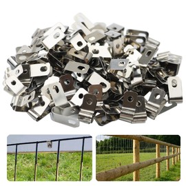 300 Pcs Fence Wire Clamps Agricultural Fencing Mounting Clips, Stainless Steel Wire Clips Cord Clamp for Mount 12-16 Gauge Welded Wire to Wood, Metal or Vinyl Fence