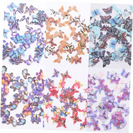 Beavorty Chic Nail Art Pieces 6 Boxes of 3D Paper Butterflies Manicure Decorations for DIY