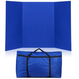 Paterr Trifold Poster Board with Storage Bag, Hook and Loop Fabric, Foldable 3 Panel Presentation Board for Science Fair and Exhibitions(Dark Blue,72 x 36 Inch)