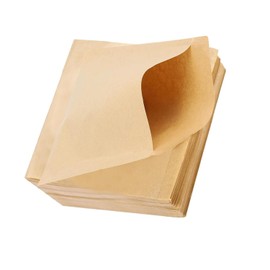 Fcliqzod888 100pcs Unbleached Oilproof Waterproof Hamburger Wrapping Paper for Food Grade Square Bottom Wax Paper Sandwich, Potato, Churros, Meat Buns, Tempura Brown Disposable Food Wrapping Paper (20