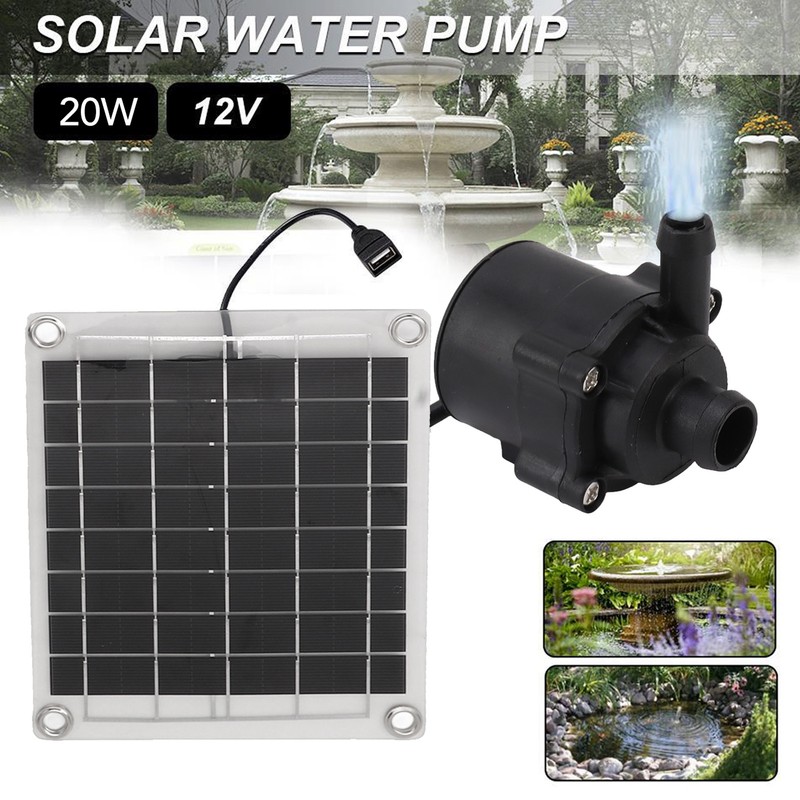 Solar Water Pump Kit 20W Submersible for Fountain Pond Bird