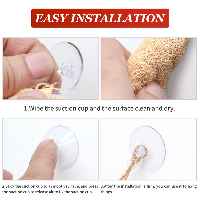 Litoexpe 10 Pieces Clear Suction Cups Without Hooks Without Holes,