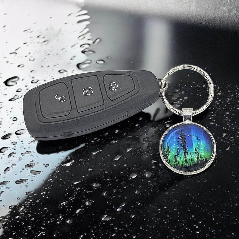 Promotech Sky Polar Light Keychain - Flat Keychain Made of