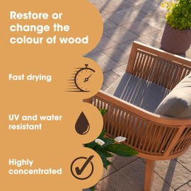 Furniture Clinic Exterior Wood Stain (Tester Kit, Browns) - Quick Drying and Easy-to-Apply - Concentrated Wood Stain for Outdoor Wood, Garden Furniture, Windows & Cladding