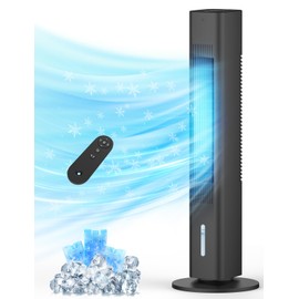 Windowless Portable Air Conditioners, 35" Evaporative Air Cooler w/1.2L Water Tank, 3 Ice Packs, 7H Timer, 60° Swing, No Hose No Window Needed