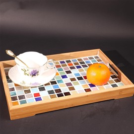 500g Quartz Mosaic Tiles 2cm Multicolor Mosaic Stones for DIY Crafts Hobby Art Home Decor Wall Decor (Cyan)