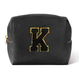 Pocmimut Makeup Bag,Initial Makeup Pouch Cosmetic Bag for Teen Girl Gifts Trendy Stuff - Christmas Gifts Birthday Gifts 18th Gift,K