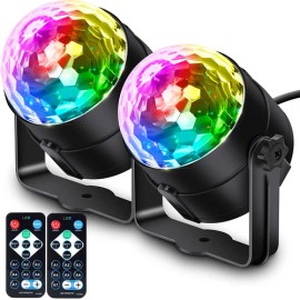 Unbranded Disco Ball Christmas Party Lights Sound Activated Rotating DJ Stage Strobe Light - 1PACK