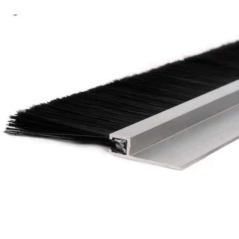 Two Pieces Door Bottom Sweep Silver Color Aluminum Alloy Extra