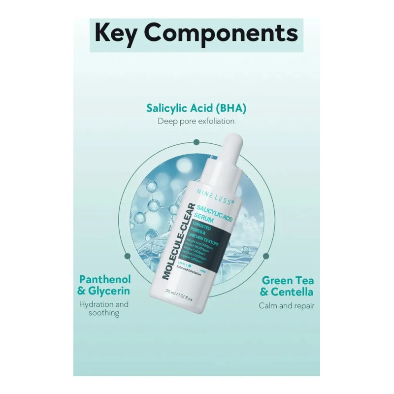 Nineless Srum Molecule-Clear cido Saliclico Rostro Graso 30mL
