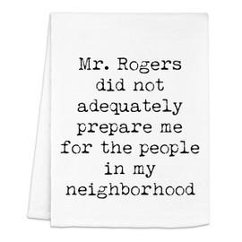 Moonlight Makers Not Prepared for the People in My Neighborhood Funny Kitchen Towels - Tea Towel, Cotton Towels for Dish Drying, New Home & Apartment Essentials, White Dish Towel