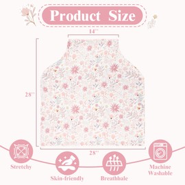 Baby Car Seat Cover for Boys Girls, Breathable Infant Carseat Canopy, Summer Lightweight Sunshade Carrier Cover for Newborn, Nursing Cover & Shopping Cart Cover, Pink Floral