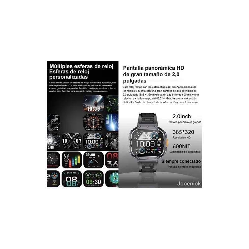 Reloj Inteligente Deportivo Para Hombre Smartwatch Mujer Llamadas Bluetooth Con