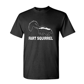 Fart Squirrel - Skunk Animal - Mens Cotton T-Shirt, L, Black