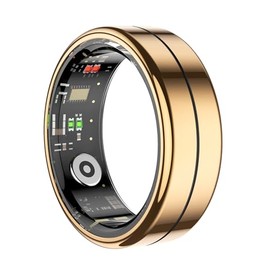UouNeaCo New Smart Ring for Women and Men, Fitness Tracker with Heart Rate Monitor, Sleep Tracker,100+ Sport Modes, Step Counter, IP68 Waterproof, No Subscription Fee for iOS/Android (Gold, 13)