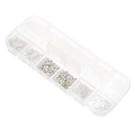 Healvian Nail Art Decorations Kit Compartment Shiny Rhinestones Flatback Gems for Manicure for Elegant Nail Designs Easy to Use