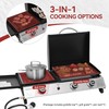 Grills House 3-Burner Portable Propane Gas Griddle with Side Burner,