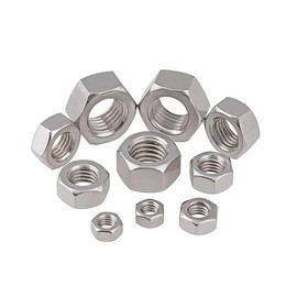 BOZONLI M3.5 (3.5 mm) Hex Nuts Locking Nuts Lock Nuts Stop Nuts Clamping Nuts Self-Locking 304 Stainless Steel Lock Nut Nuts