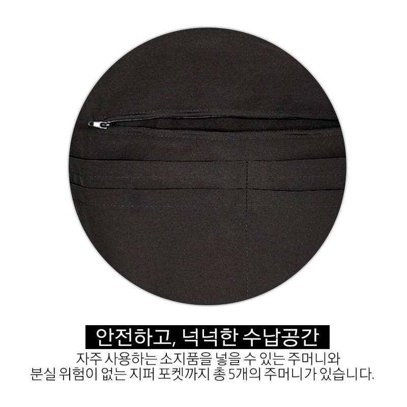 YEGYEONG 전면 지퍼 포켓 망사 원피스 앞치마 대 PO-800, 검정색데님(8008...,