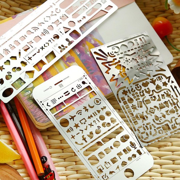 5pcs Various Pattern Rulers Durable Useful Albums Scrapbook DIY Painting