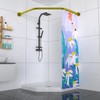 Tanxih Corner Shower Curtain Rod Adjustable Stainless Steel Diamond Shaped