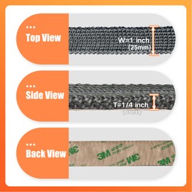 Wood Stove Gasket, Flat Gasket Tape for Stoves and Fireplaces, Self Adhesive High Temperature Resistant Material, 1" Width, 1/4" Thick, Length 72" Woodstove Door Seal Tape