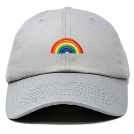 DALIX Rainbow Baseball Cap Womens Hats Cute Hat Soft Cotton Caps in Gray